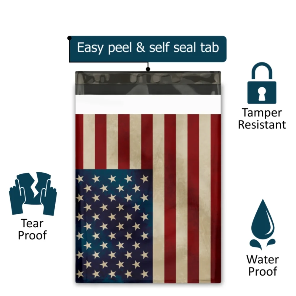 20 10X13 American Flag Poly Mailers - Picture 3 of 8